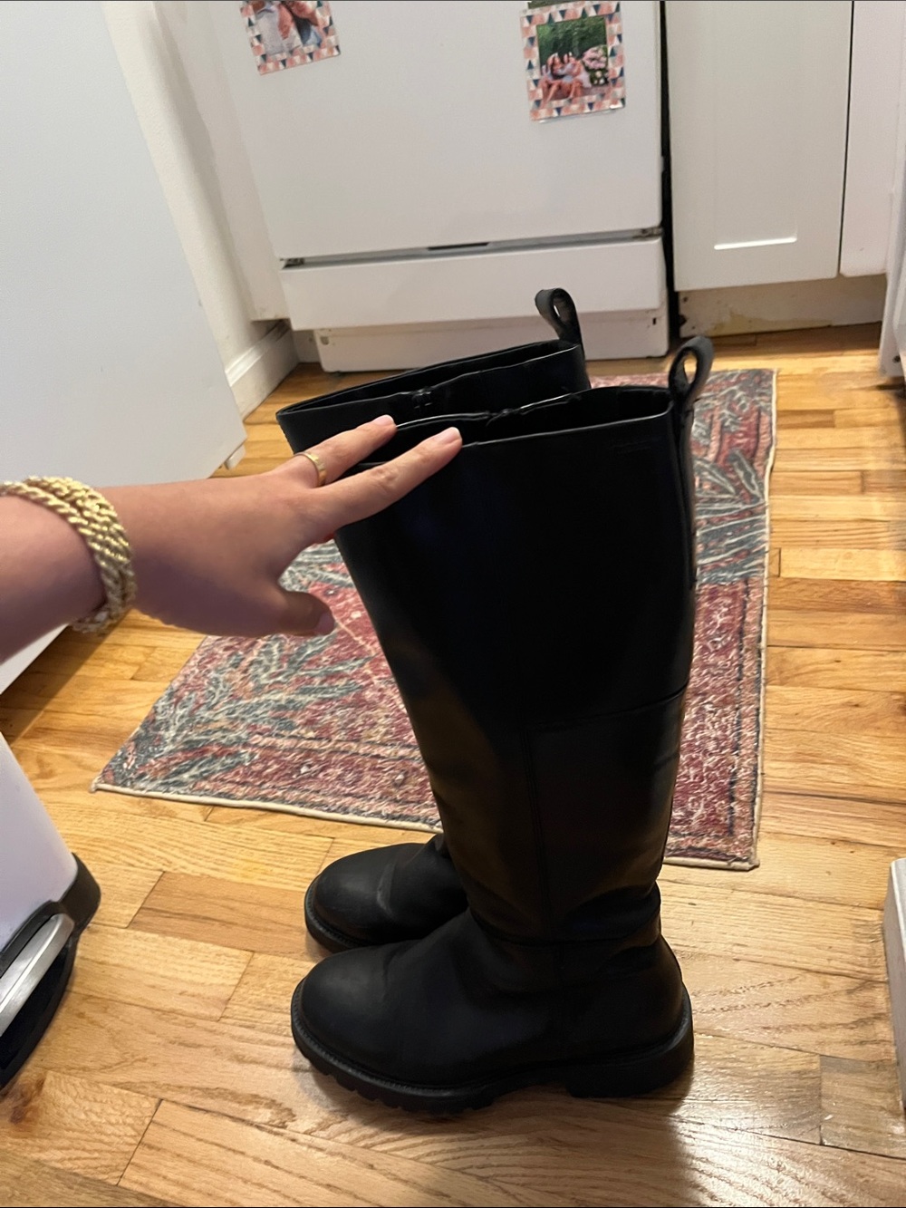 Vagabond Black Leather Knee-High Riding Boots